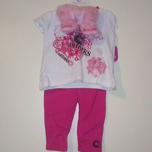 Akademiks Infant Girl 3 Piece Set with boots-NWT